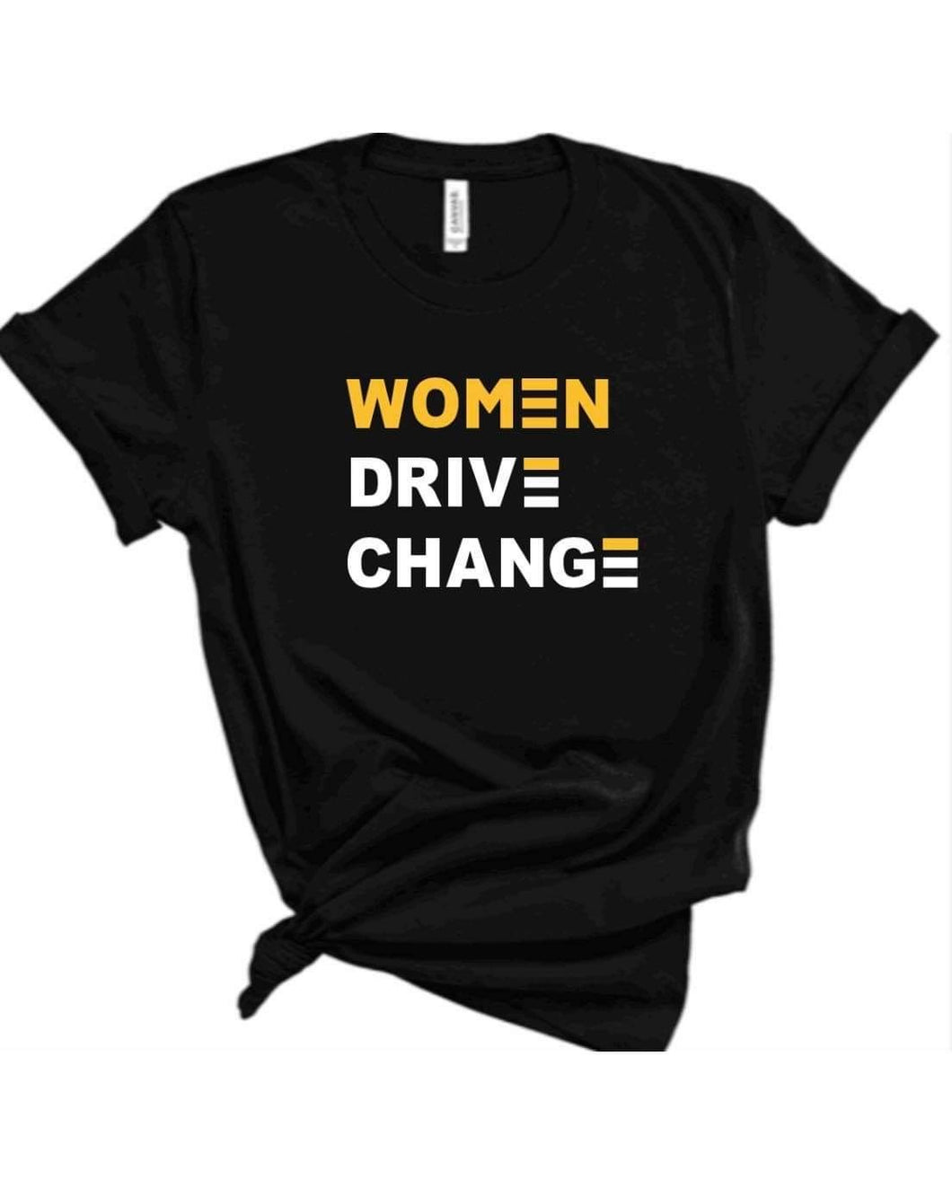Women Drive Change - Boyfriend Tee -Black -  GOLD