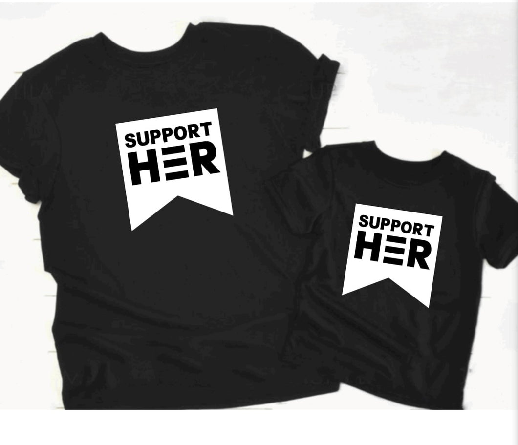 SupportHER Statement Tee  - Black